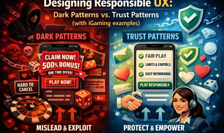 Designing Responsible UX: Dark Patterns vs. Trust Patterns (with iGaming examples)